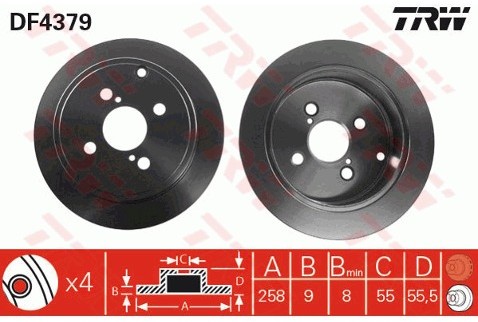 TRW Tarcza hamulcowa DF4379