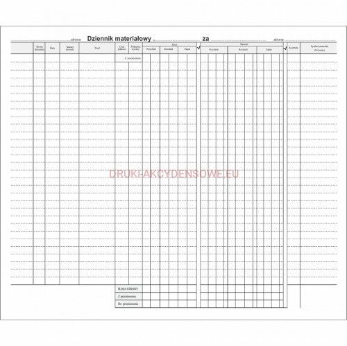 Firma krajewski Dziennik materiałowy [Pu/K-302] Pu/K-302