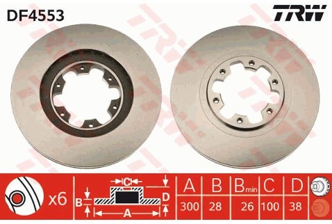 TRW Tarcza hamulcowa DF4553