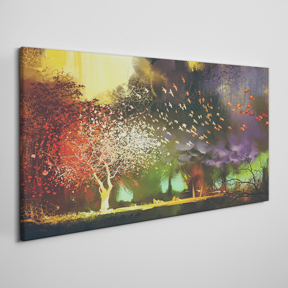 PL Coloray Obraz Canvas Abstrakcja Drzewa Chmury 100x50cm