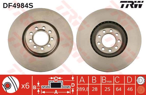 TRW Tarcza hamulcowa DF4984S