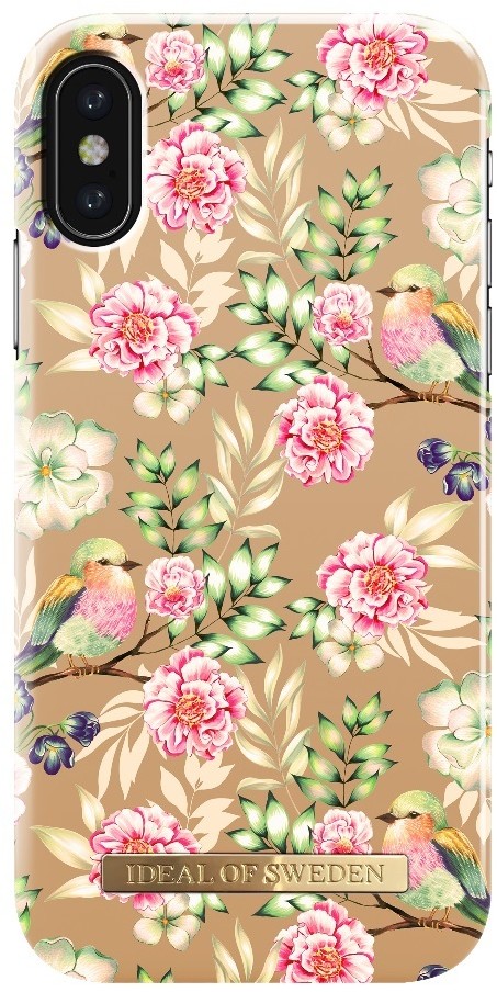 IDEAL FASHION CASE ETUI OBUDOWA IPHONE X (CHAMPAGNE BIRDS) IDFCS17-I8-65