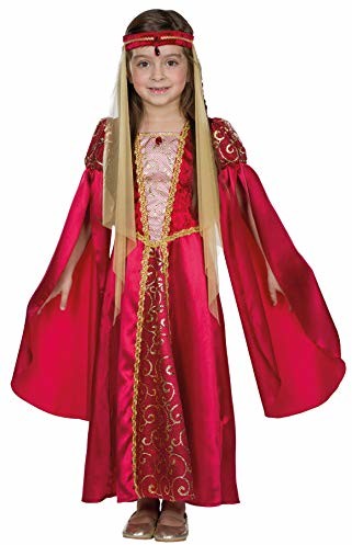 Rubie's Rubie's 12317-116 kostium Rubies średniowieczny księżniczka czerwona sukienka karnawał/karnawał-116, wielokolorowy 12317-116