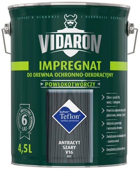 Vidaron Impregnat do drewna antracyt/szary 4 5 l