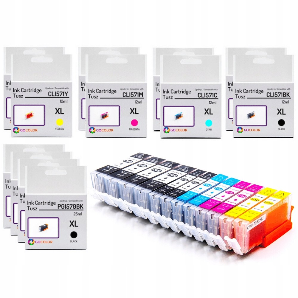 12x Tusz do zamienny z Canon Pixma TS5051