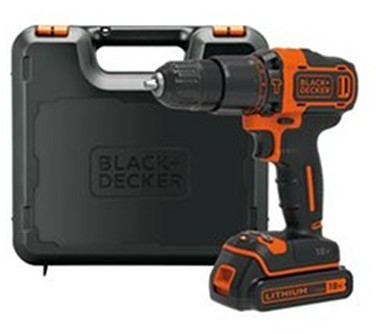 Black&Decker akumulatorowa wiertarko-wkrętarka udarowa, 18V Li-Ion 1x1,5Ah, Black+Decker [BDCHD18K-QW] BDCHD18K-QW