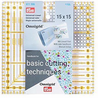 Prym Prym Uniwersalna linijka Omnigrid 15 x 15 cm, tworzywo sztuczne, przezroczysta R1515G