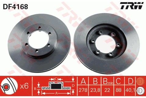 TRW Tarcza hamulcowa DF4168
