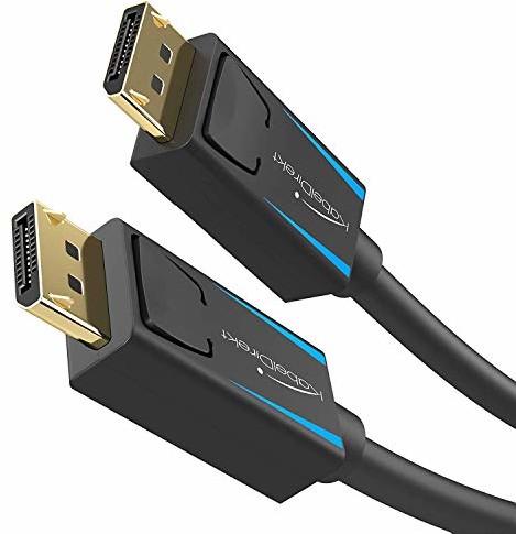 KabelDirekt - 8K DisplayPort (DP do DP) Kabel - 5m - (prędkość transmisji do 32,4 Gbit/s, UHD 8K / 60Hz lub 4K / 120Hz, HBR3, DSC, HDR 10, wtyczka z blokadą)