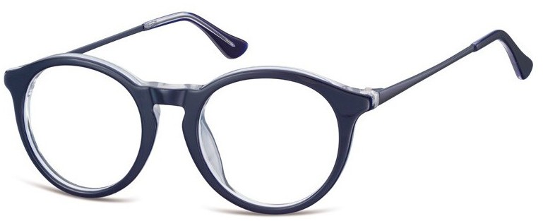 Sunoptic Okrągłe okulary oprawki zerowki korekcyjne AC47C