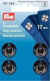 Prym 17 MM naszywka zatrzaski, 4 sztuki, mosiądz Czarny PRYM_341254