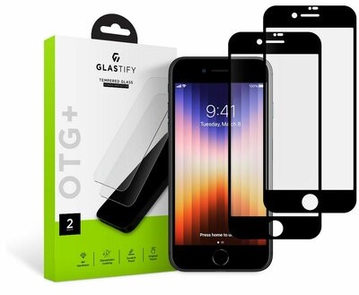 Szkło hartowane GLASTIFY OTG+ do Apple iPhone 7/8/SE 2020/2022 Czarny 2 szt.) APPLE IPHONE 7 8 SE 2020 2022