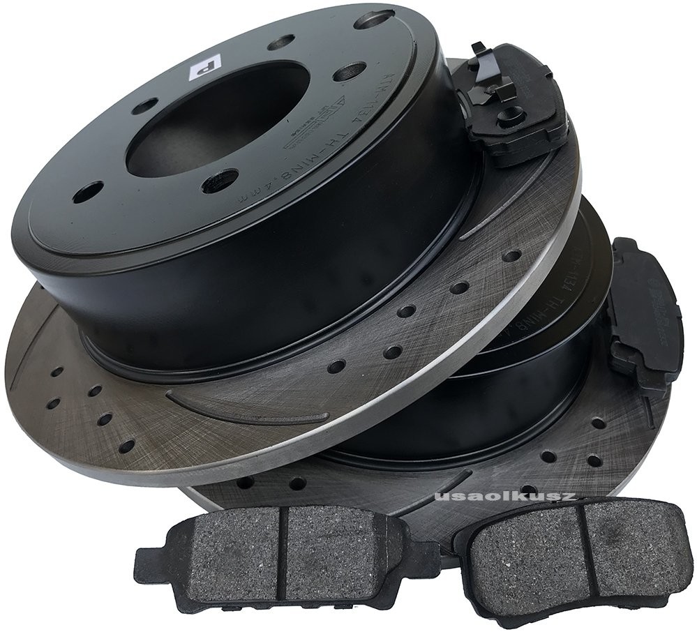 Klocki + WIERCONE tarcze hamulcowe tylne 262mm Dodge Avenger 2008