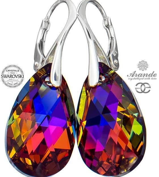 Swarovski NAJNOWSZE DUŻE kolczyki VOLCANO SREBRO