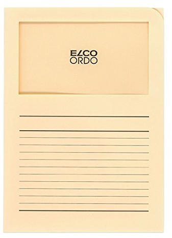 ELCO Elco Ordo Classico papierowe teczki organizery 220 X 310 MM 120 G/M z nadrukiem i okienkiem 180 X 100 MM karton 100 sztuk Kolor kremowy 29489.41