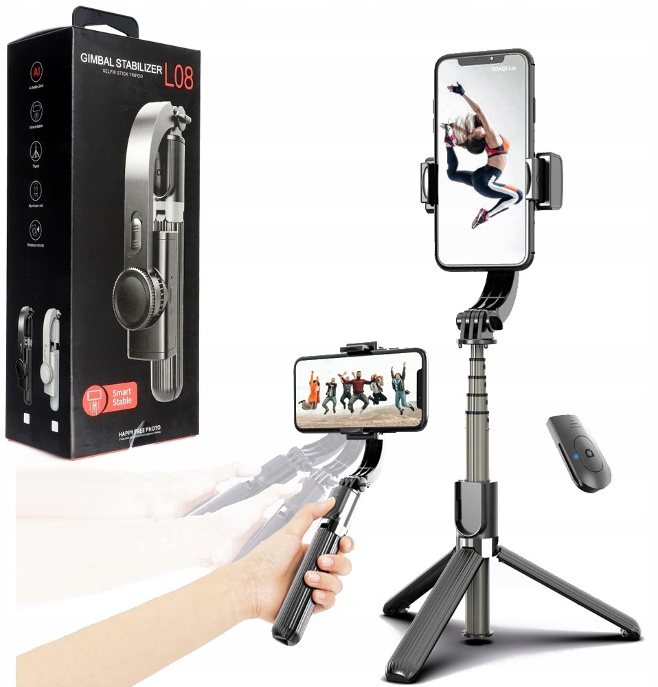 Selfie Stick Statyw Uchwyt Tripod Bluetooth Gimbal