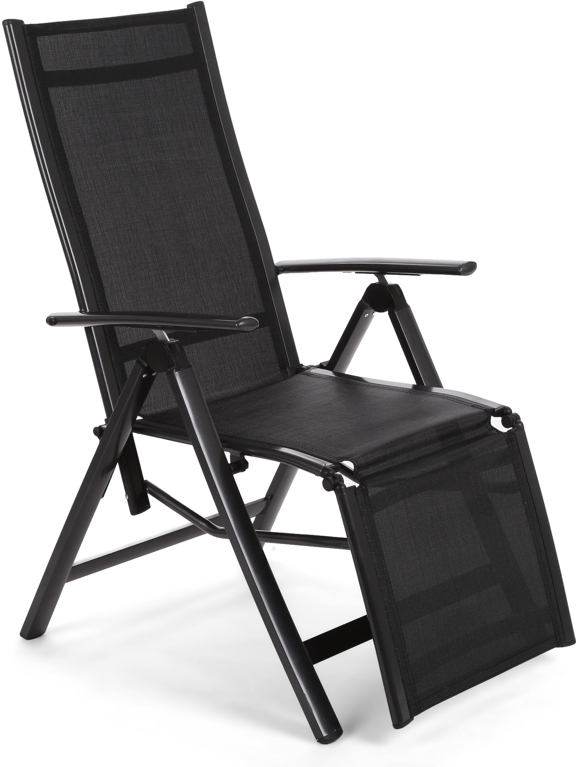 HOME & GARDEN Krzesło ogrodowe aluminiowe Ibiza Relax Black / Black 432656