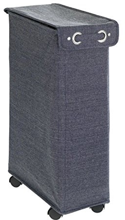 Wenko torba na pranie corno Prime Niebieski kosz na pranie, z pokrywką, pojemność 43 L, poliester, ciemny niebieski, 40 x 18.5 x 60 cm 62135100