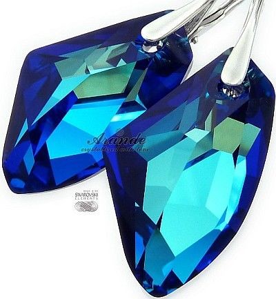 Swarovski Piękne Kolczyki Galactic Blue Srebro