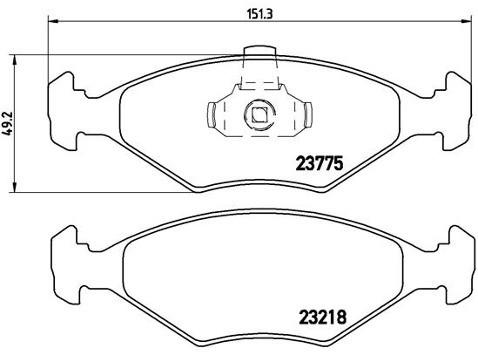 BREMBO Zestaw klocków hamulcowych, hamulce tarczowe P 23 123