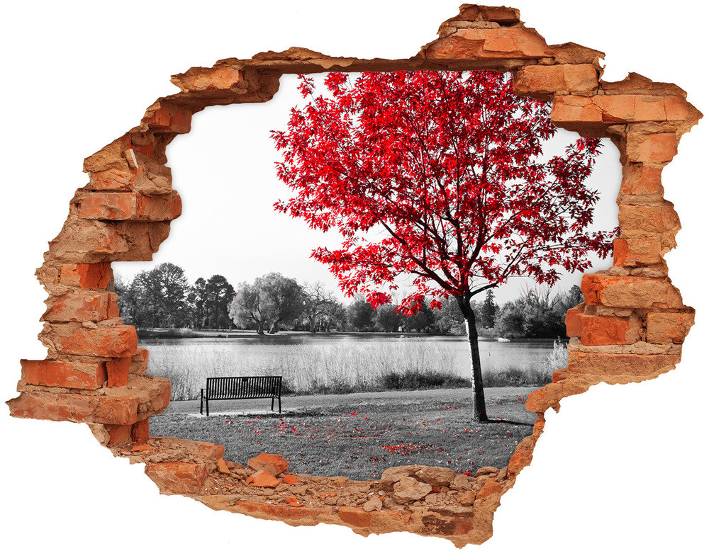 Wallmuralia.pl naklejka fototapeta 3D widok Czerwone drzewo