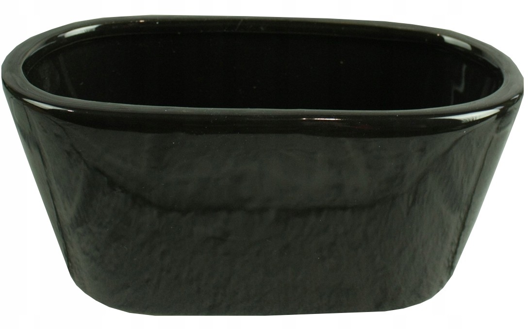 Doniczka ceramiczna osłonka czarna owal 21x10x10
