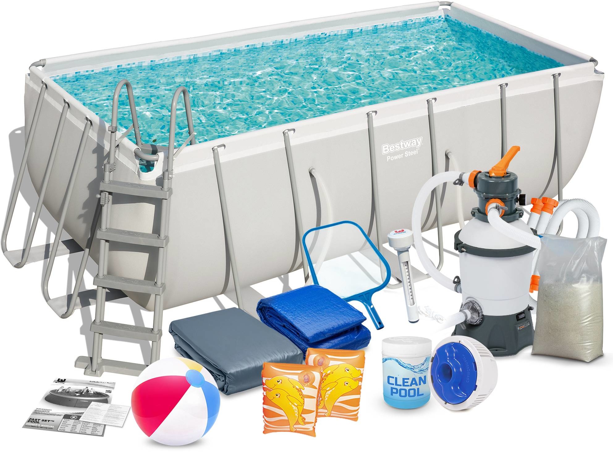 Bestway Basen ogrodowy stelażowy 412 x 201 x 122 cm 17w1 56457 56457-17W1