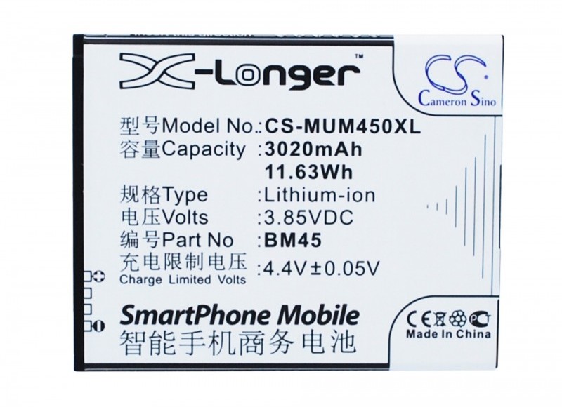 Cameron Sino Xiaomi Note 2 BM45 3020mAh 11.63Wh Li-Ion 3.85V