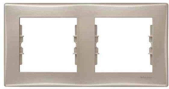 LEDart 2-krotna pozioma - Schneider Electric SEDNA SDN5800368, kolor satyna