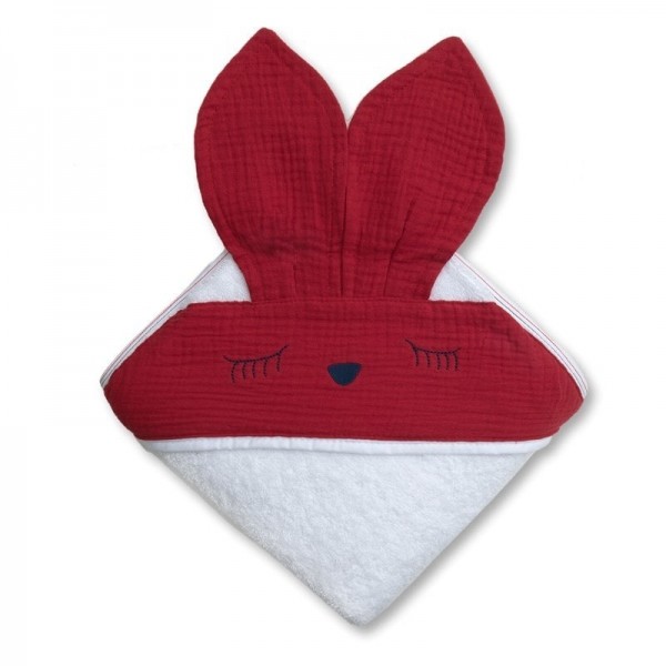 Hi Little One Hi Little One - Hi Little One  -  Ręcznik z Kapturem 100 x 100 Sleepy Bunny Hooded Bath Towel Strawberry