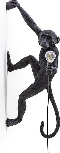 Seletti Lampa Monkey zewnętrzna czarna praworęczna kinkiet 14919