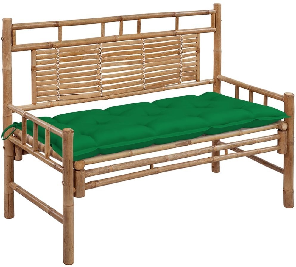 vidaXL Ławka ogrodowa z poduszką, 120 cm, bambusowa 3063896