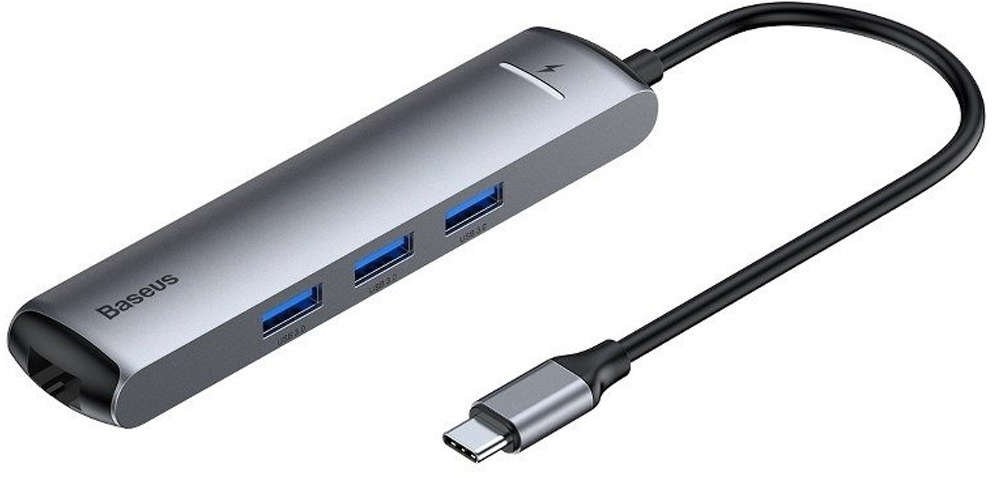 Baseus Adapter HUB 6w1 USB-C na 3x USB 3.0 + HDMI + RJ45 + USB-C PD 10073X23