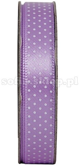 Import Tasiemka Satynowa W Kropki Lilac 3M