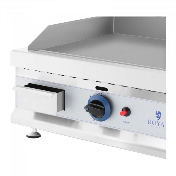 Royal Catering Podwójny grill gazowy 60 x 40 cm gładki 2 x 3100 W propan butan 0,02 bar RC-GGF600