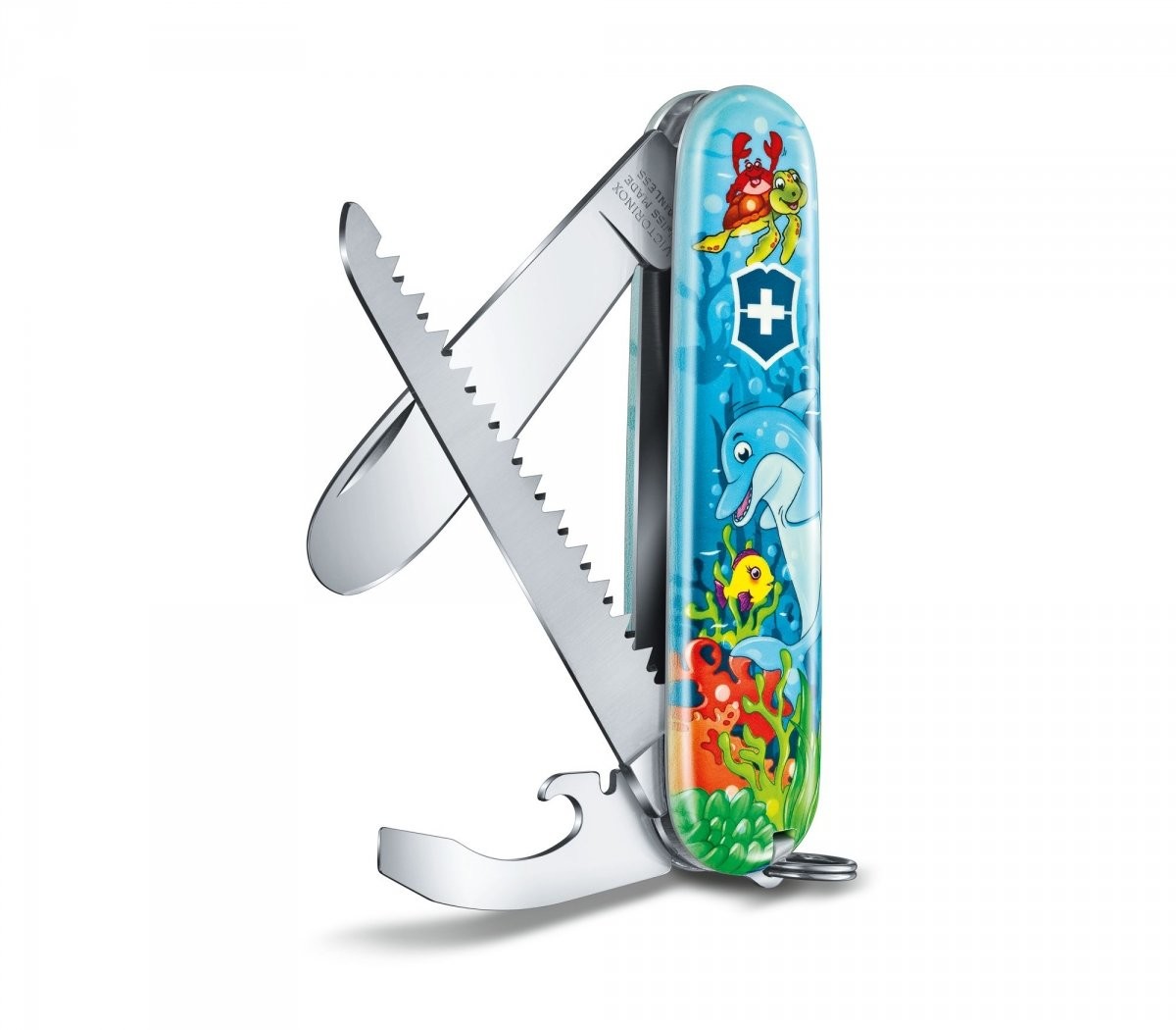 Victorinox Zestaw dla dzieci scyzoryk My First zwierzęca edycja DELFIN Skip 0.2373.E1 0.2373.E1