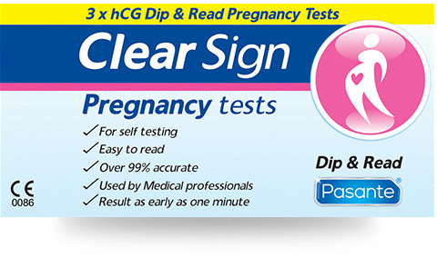 Pasante Pasante Clear Sign hCG Dip - Pregnancy Test 3pcs