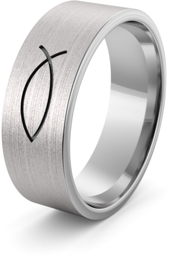 Eminence Obrączka srebrna ze znakiem Ichthys Chrystusa - wzór Ag-386 Ag-386