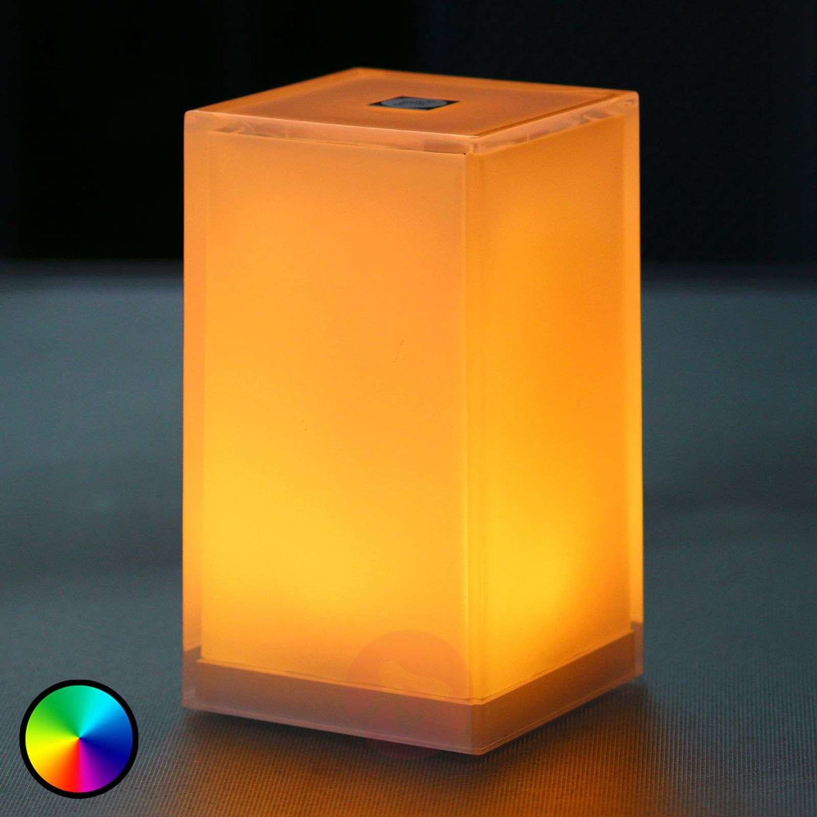 Smart&Green Przenośna lampa stołowa Cub, aplikacja, RGBW