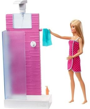 Barbie Mebelki i lalka zestaw z łazienką DVX51/FXG51) FXG51