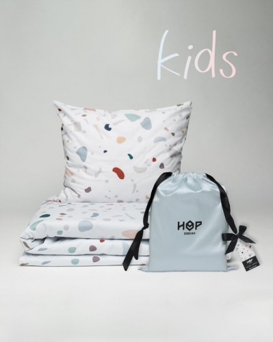 HOP DESIGN Pościel Satynowa 90x120 Hop Design Terrazzo Kids 80B9-70063