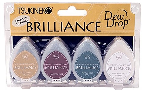 Tsukineko tsukineko poduszka do stempli zestaw, 4-częściowy, erdtoene brylant BD100003