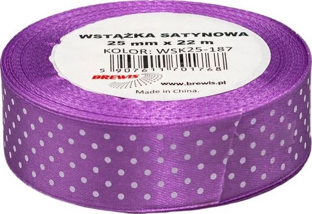 BREWIS BREWIS Wstążka satynowa BREWIS kropki 25mm WSK25-187 Brewis AC875BRW