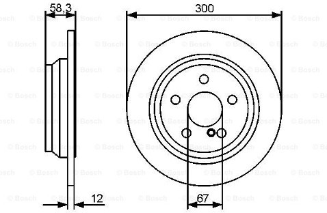 BOSCH Tarcza hamulcowa tylna, 0 986 479 414  0986479414