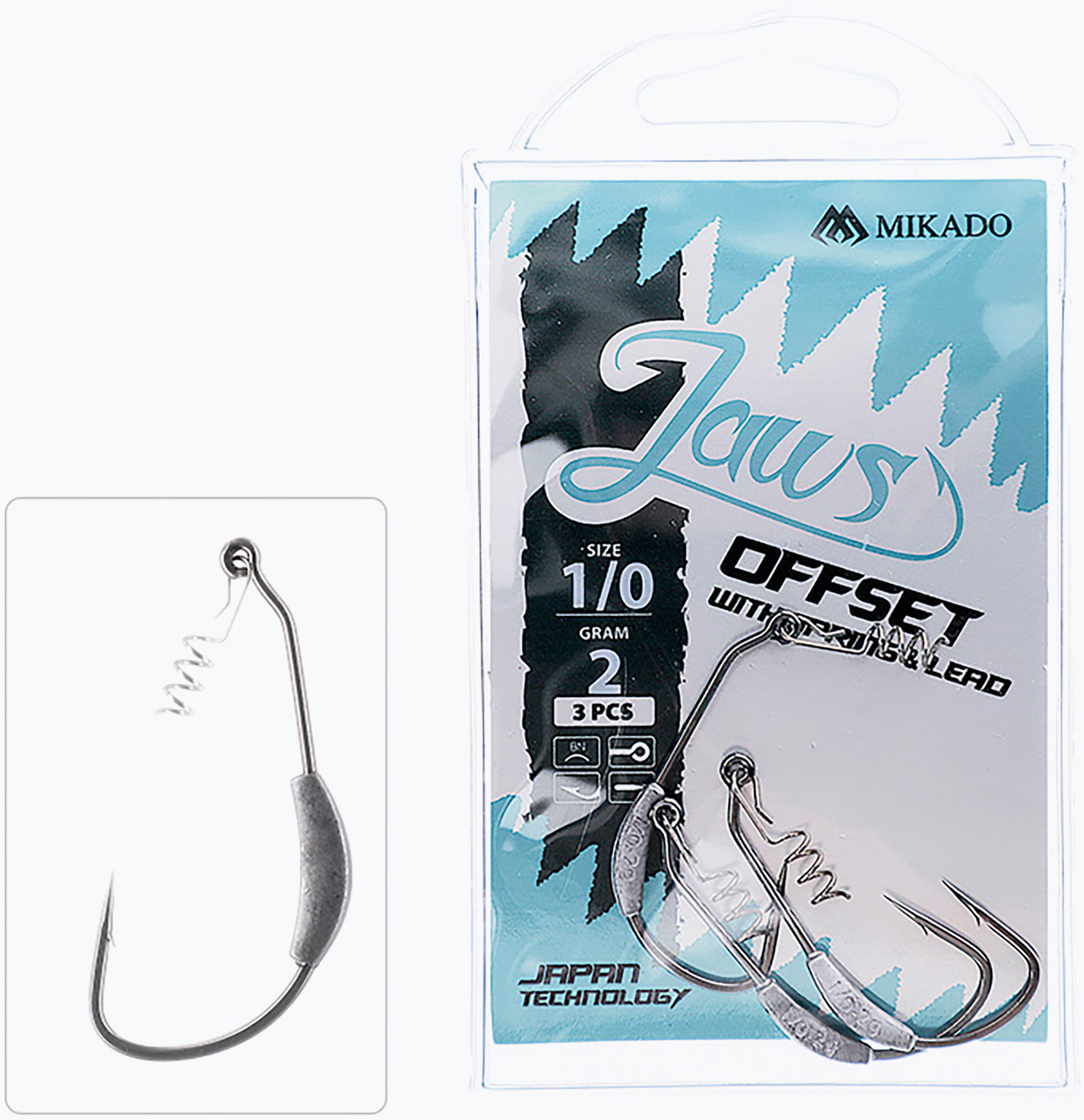 MIKADO Haczyk Jaws Offset Z Wkrętem I Obciążeniem 5G 3 szt