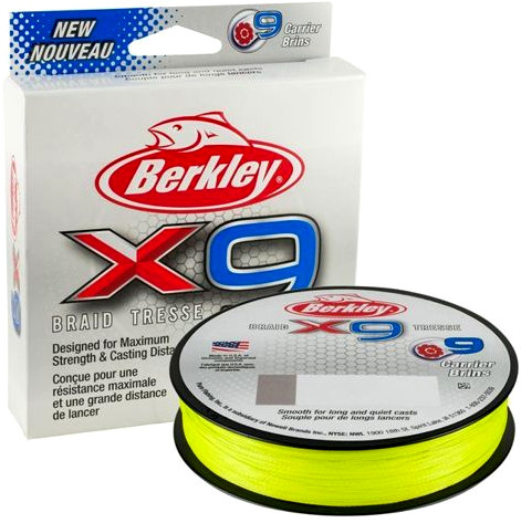 Berkley plecionka X9 - 9-SPLOTOWE 150m 0,17mm fluo