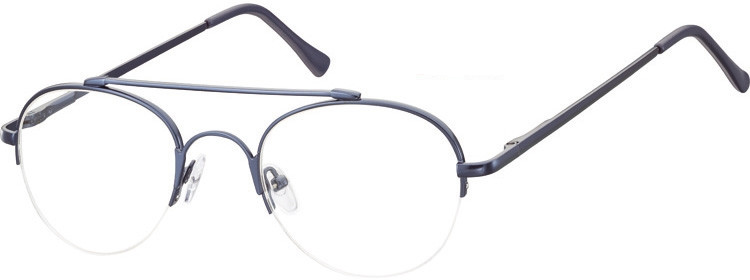 SUNOPTIC Okulary oprawki korekcyjne metalowo-żyłkowe Okrągłe 786B granatowe