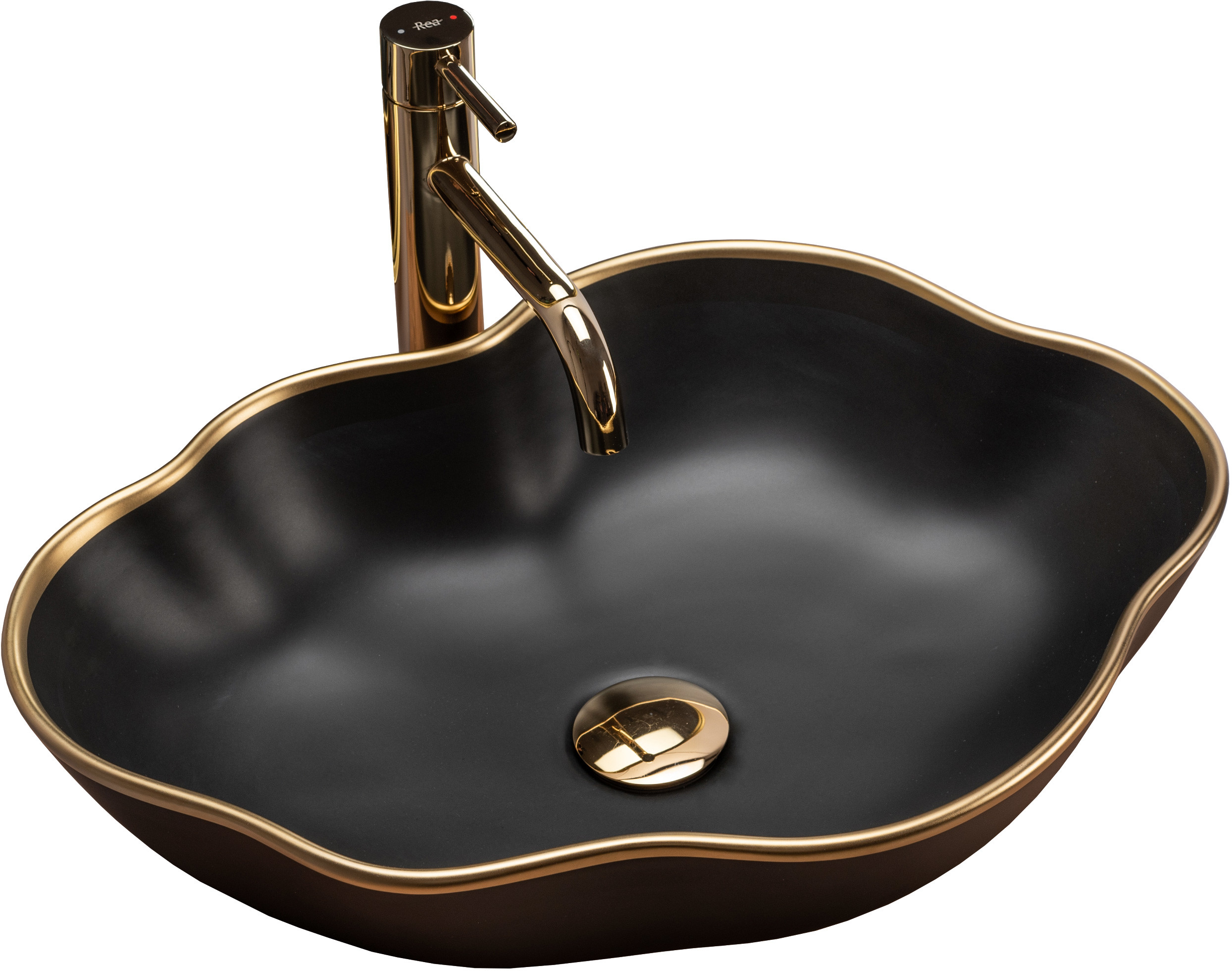 Rea Umywalka nablatowa Pearl Black Gold U0692