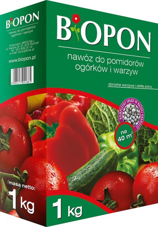 Biopon Nawóz do pomidorów, ogórków i warzyw, karton 1kg, marki