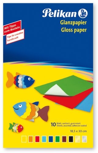Pelikan 137935  papier błyszczący gumowany, 10 arkuszy 232M/10